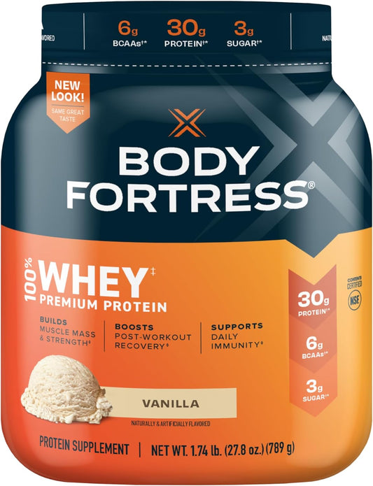 100% Whey, Premium Protein Powder, Vanilla, 1.74Lbs (Packaging May Vary)